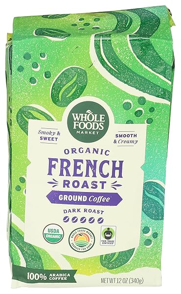 WHOLE FOODS MARKET, ORGANIC GROUND COFFEE, DARK FRENCH...