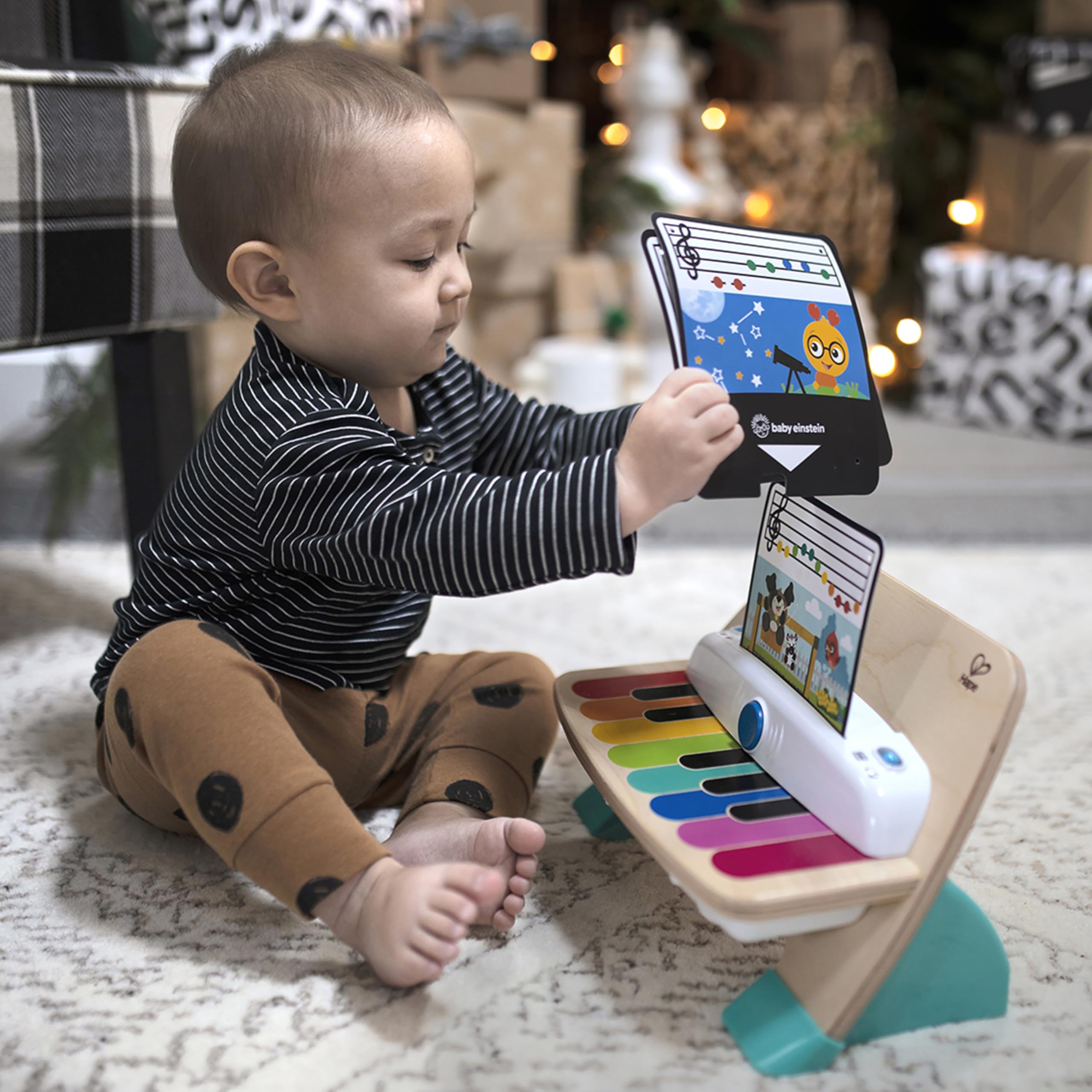 Baby Einstein and Hape Magic Touch Wooden Toy Piano, Montessori Musical Learning Toy for Babies and Toddlers 6mo+