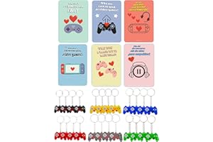 Video Game Valentines Day Cards 24 Packs Video Game Keychains for Valentine's Classroom Exchange Joke Valentines Cards Funny 