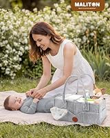 Maliton Nappy Caddy Newborn Diaper Organizer 15.3x9.3x7 in Grey view 7