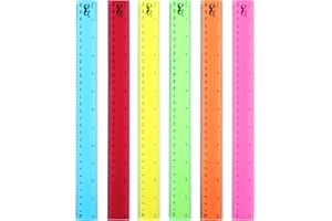 Mr. Pen- Plastic Rulers, 12 Inch, 6 Pack, Assorted Colors, Scratch-Resistant Design with Inches and Centimeters, Durable Tran