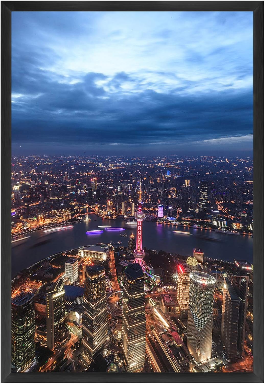 ONE WALL 27x40 Inch Poster Frame, Black Metal Aluminum Movie Poster Frame for Picture Photo Poster Artwork Wall Hanging - Wall Mounting Hardware Included