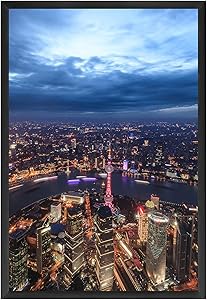 ONE WALL 27x40 Inch Poster Frame, Black Metal Aluminum Movie Poster Frame for Picture Photo Poster Artwork Wall Hanging - Wall Mounting Hardware Included