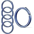 TISUR Titanium Key Ring,Elegant Quick Release Side Pushing Split Rings Kit for Keychains,Heavy Duty Keyring for Dog Tag