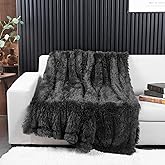 YUSOKI Long Faux Fur Throw Blanket for Sofa Couch,2 Layers,2.1lb,All Ages,Home Decoration, (Morel,50" x 60")