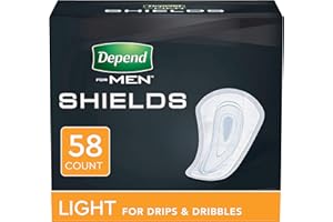 Depend Incontinence Shields for Men, Light Absorbency, 58 Count, Packaging May Vary
