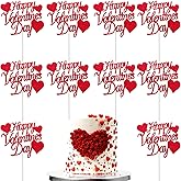 Valentine's Day Cake Topper Heart Cake Topper Romantic Red Cake topper Glitter Cake Decorative Party Cake Decoration for Valentine's Day