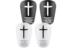 PullCrease 2 Pairs Mini Soccer Shin Guards Christian Faith 3.15 x 1.97 Inches Cross Small Shin Guards with Bible Verse Religious Soccer Football Pads for Kids Adult