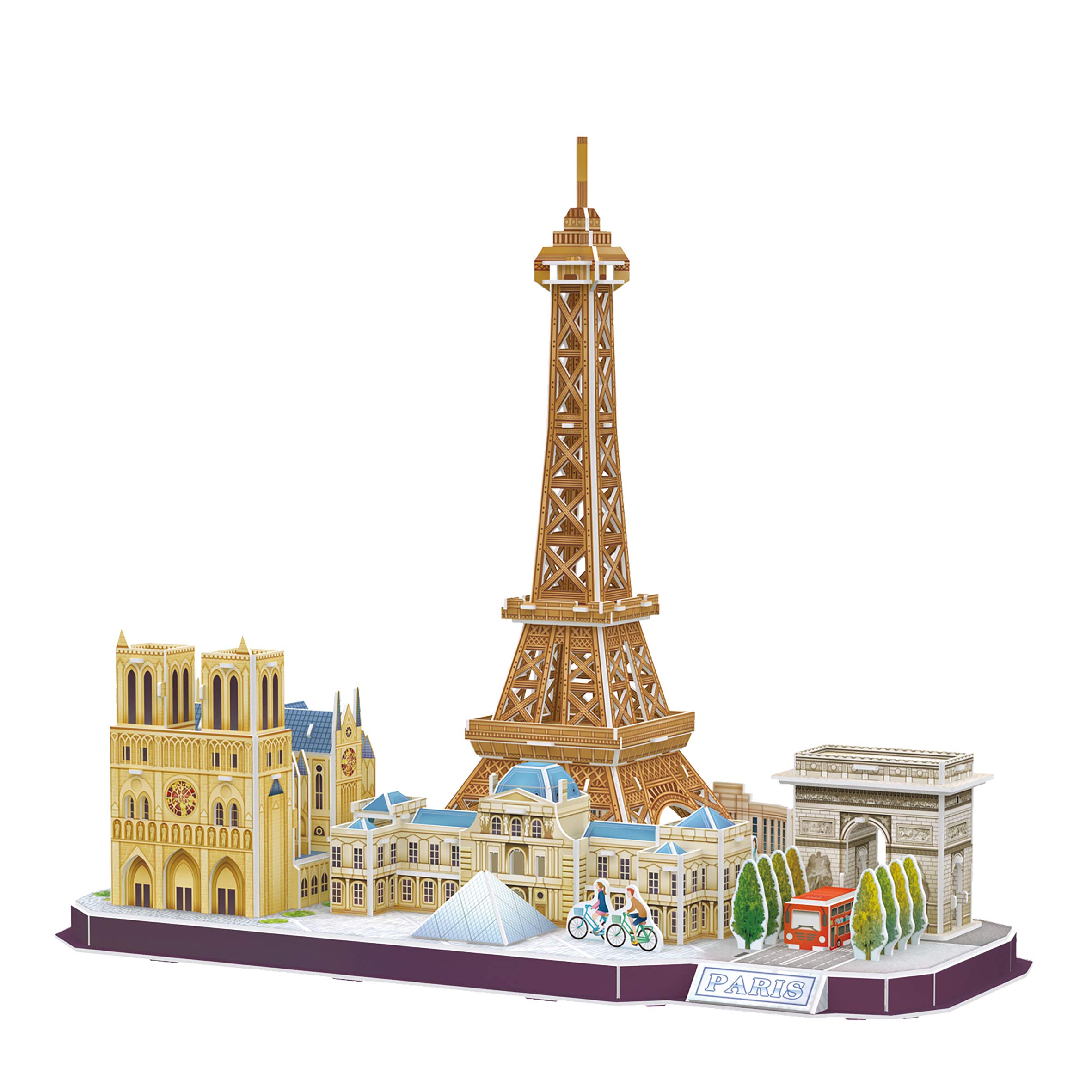 World Brands Paris Eiffel Tower, Puzzles for Adults and Children, Models to Assemble, 3D Puzzle, Fun Gifts, Culture, Travel from Home, Multi-Colour (MC254H)