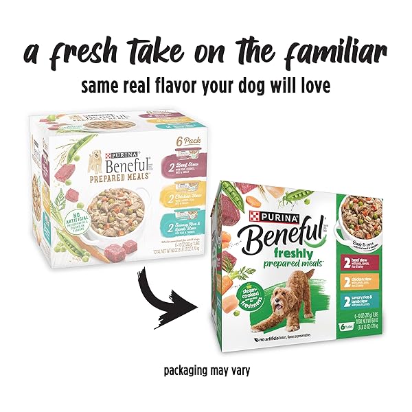 PURINA BENEFUL HIGH-QUALITY PROTEIN GRAVY WET DOG FOOD VARIETY PACK FRESHLY PREPARED MEALS STEW – (PACK OF 6) 10 OZ. TUBS