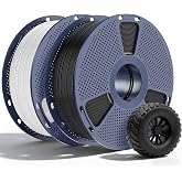 SUNLU TPU 95A Flexible 3D Printing Filament 1.75mm, Black+White 2-Pack | Soft TPU,Easy Printing,1kg Spool (2.2 lbs),Dimensional Accuracy +/- 0.03mm, Fit Most FDM Printer