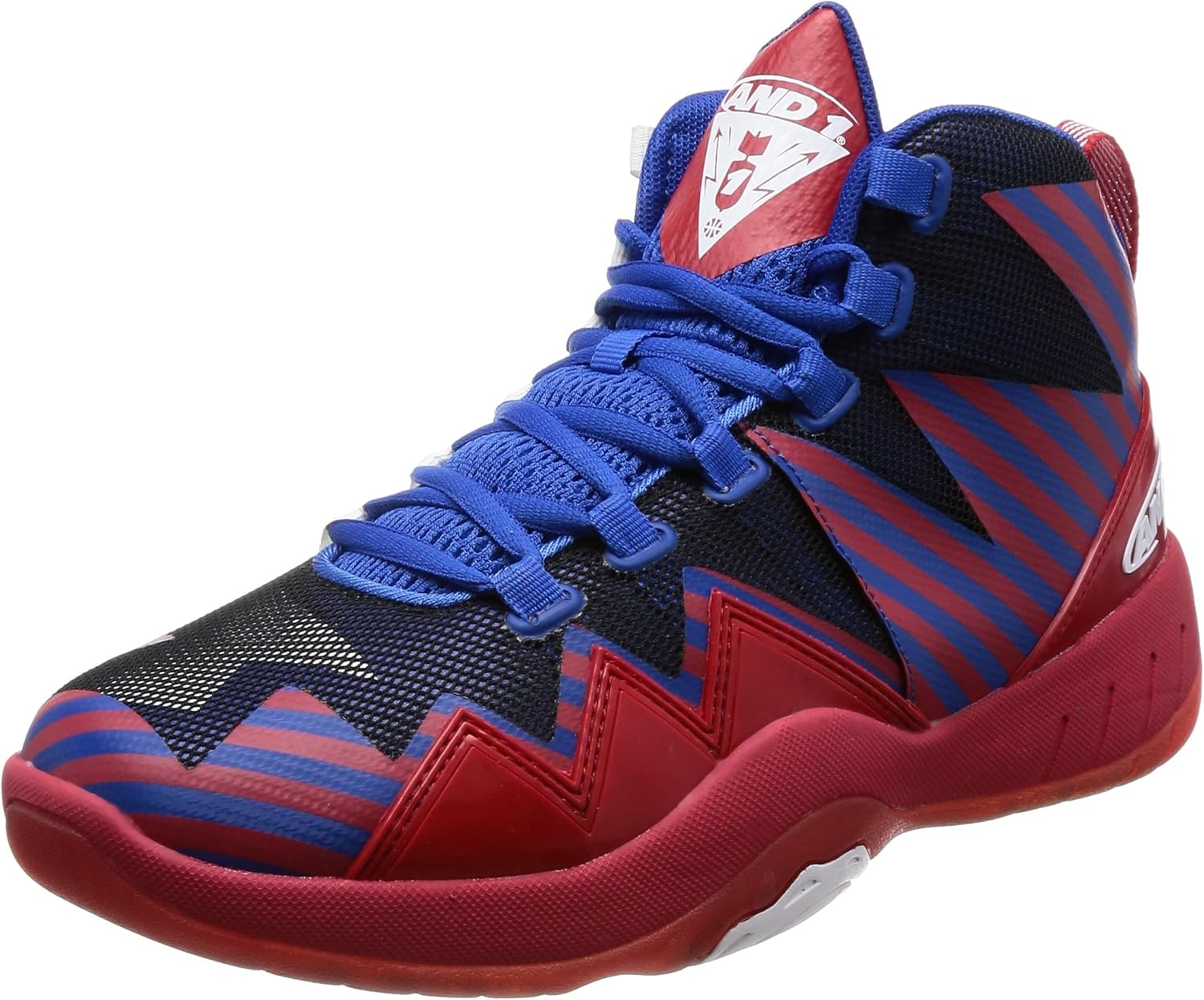 AND1 Mens Boom Basketball Sneakers Shoes Casual Red