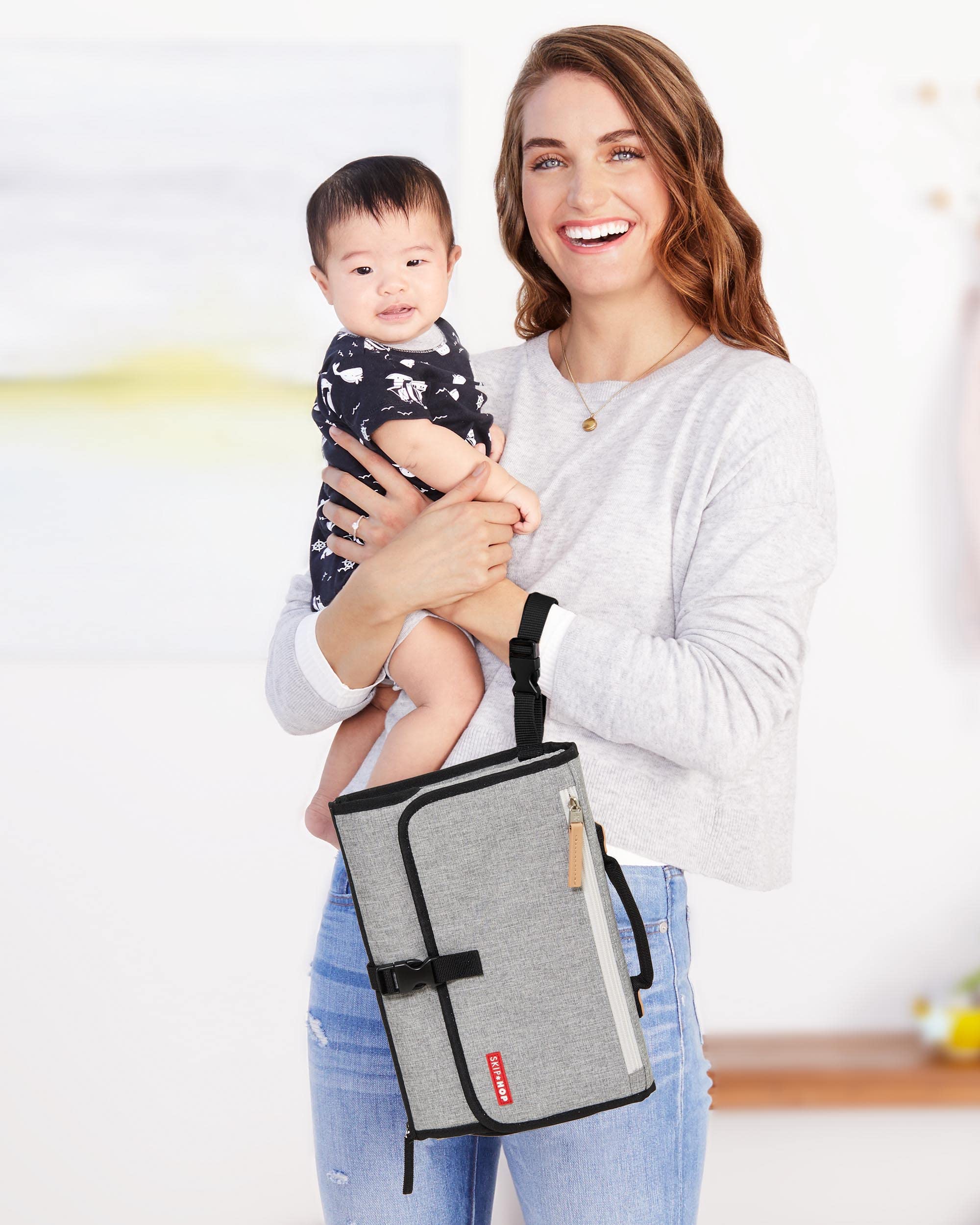 Skip Hop Portable Baby Changing Pad, Pronto, Grey Melange