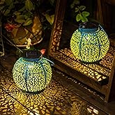 TAKE ME 2 Packs Solar Lanterns Outdoor Lights Waterproof Garden Lanterns for Patio,Outside Mothers Day Gifts Mom Wife Grandma Birthday Gifts [Set of 2]
