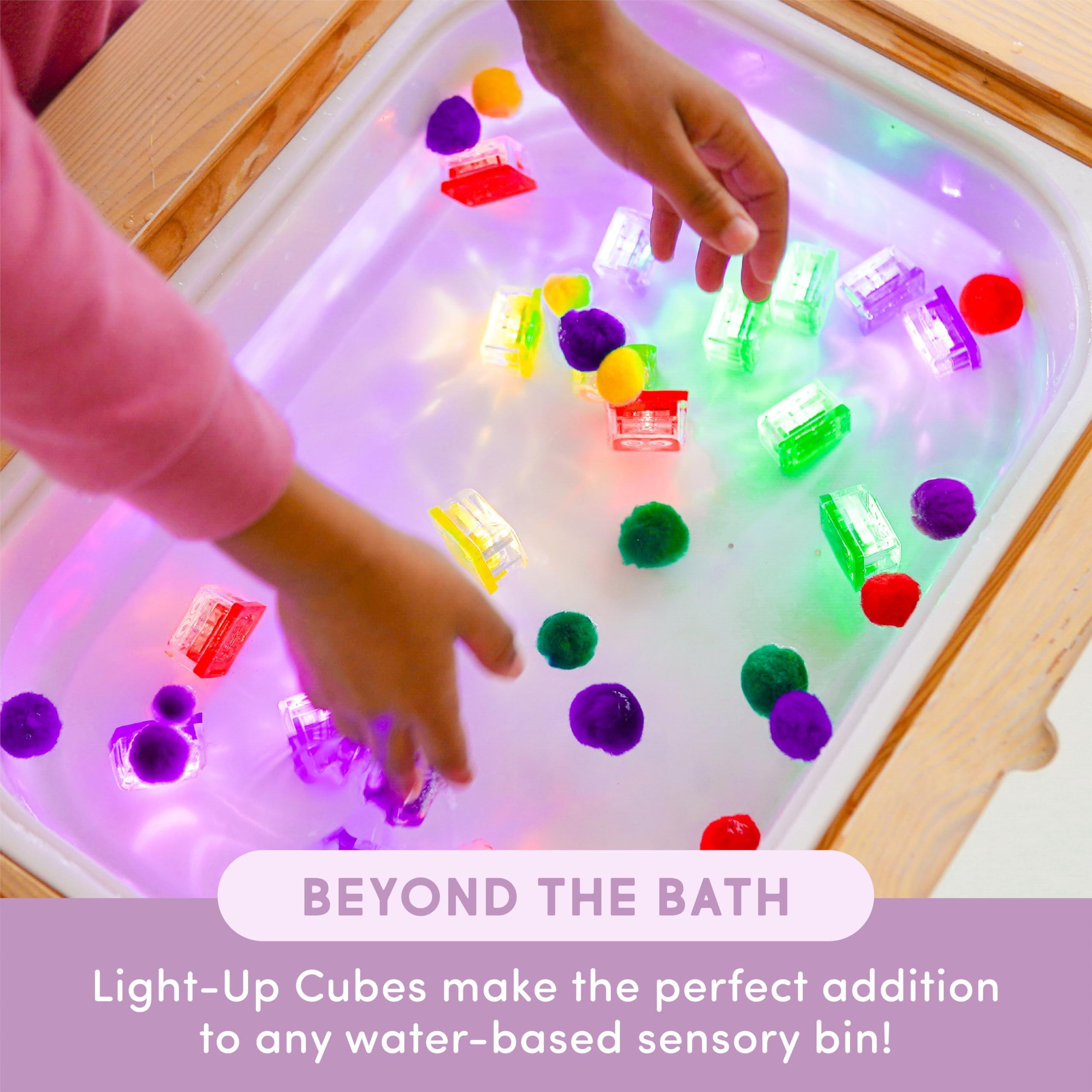 Glo Pals Water-Activated Light-Up Cubes for Sensory Play – 12 Pack