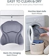 ADOV Luxury Bath Pillow with 6 Suction Cups Non-Slip 4D Air Mesh Headrest view 5