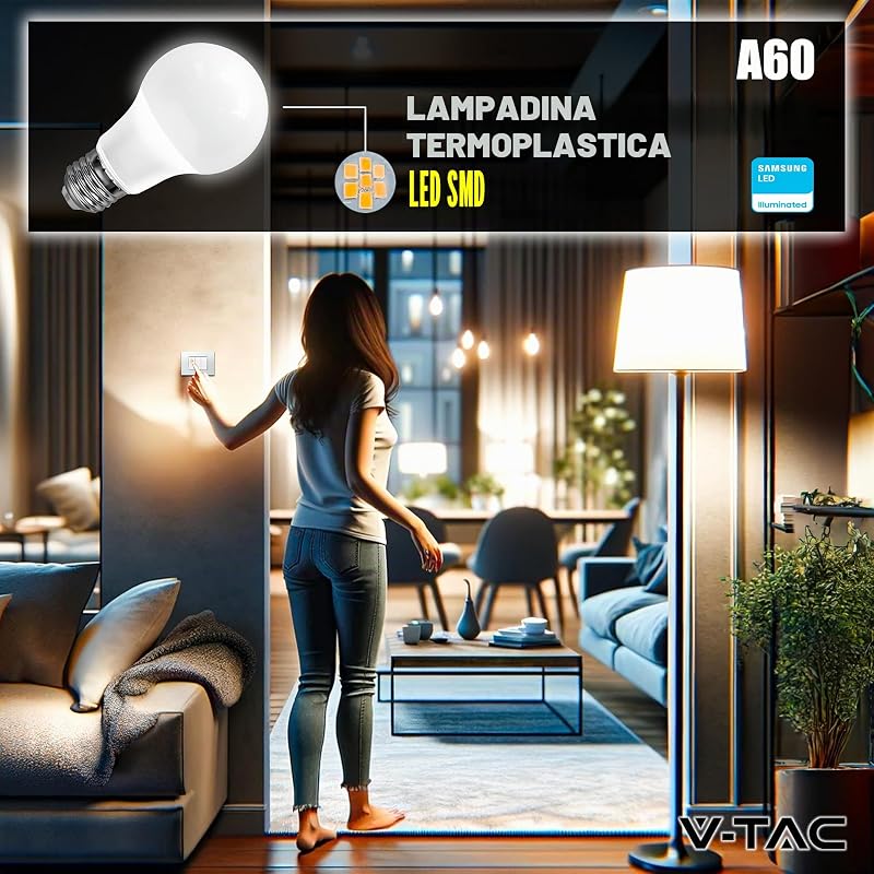 10x Lampadine LED E27 - [ Alta Efficienza 8,5W ] - A60 - (Equivalenti a 60W) - Lampadine di Nuova Generazione a Risparmio Energetico - 806 Lumen - Luce Bianca Fredda 6500K