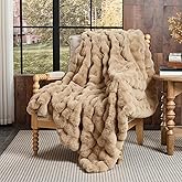 Lotus Karen Faux Fur Blanket - Big Bubble Rabbit Fluff Twin Size, 60x80 Inches