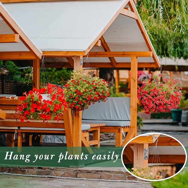 10 PACK 24 INCHES STRONG WIRE PLANT HANGERS FOR HANGING BASKETS 4 ORCHID HANGING BASKET WIRE METAL HOOK HANGER FOR GREENHOUSE SUPPLIES GARDENING INDOOR OUTDOOR PATIO HOOK FLOWER POT BASKET