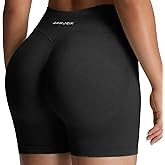 Aoxjox Seamless Biker Shorts for Women Impact Hidden Scrunch Low Waisted Athletic Yoga Short 3.5"/4.5"/5"/6"