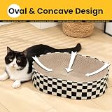 Conlun Cat Scratching Board 2 in 1 Oval Cardboard Lounge Bed Medium view 3