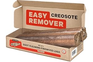 WOODOVER Chimney Cleaning Logs for Fireplace, Creosote Logs for Fireplace Cleaning, Creosote Remover, Soot Clean Fire Logs for Indoor Fireplace, Fireplace Cleaner Creosote Sweeping Log for Fireplace, Pack of 2