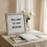 C Crystal Lemon Rustic White Felt Letter Board 25x25 cm with Frame & 336 Letters view 3