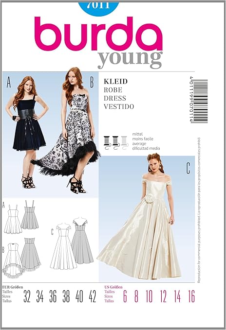 Cartamodello Burda Style - Camicetta + vestito e top - Vita alta - Nr. 6685 - Italia