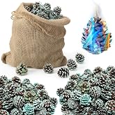 Shappy 170 Pcs Color Changing Pinecones, Fireplace Color Cones | Color Changing Pine Cones, Fire Color Cones, 4 lb Burlap Bag, Perfect for Wood Stove, Holidays Party, Firepit Bonfire Decor