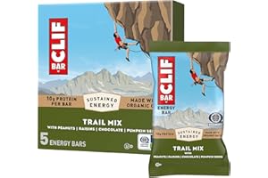 CLIF BAR - Energy Protein Bars - Trail Mix - Made with Organic Oats - Energy Bars - Non-GMO - (5 Pack)