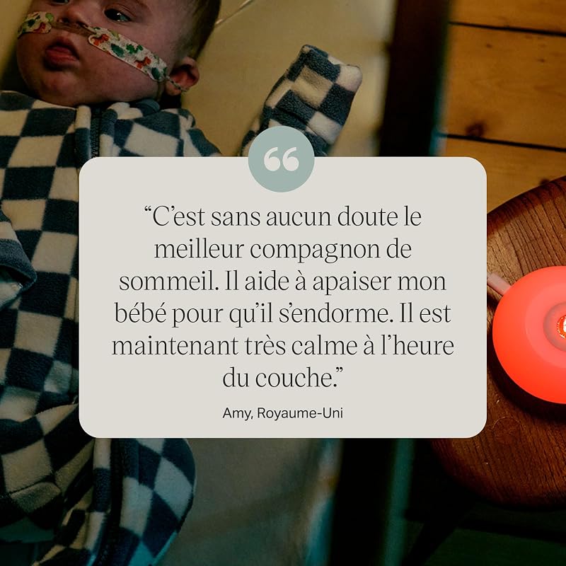 Dreammaker aide au Sommeil pour Bébé, scientifiquement prouvé pour aider les bébés à mieux dormir, bruit rose, veilleuse rouge, capteur de pleurs intelligent