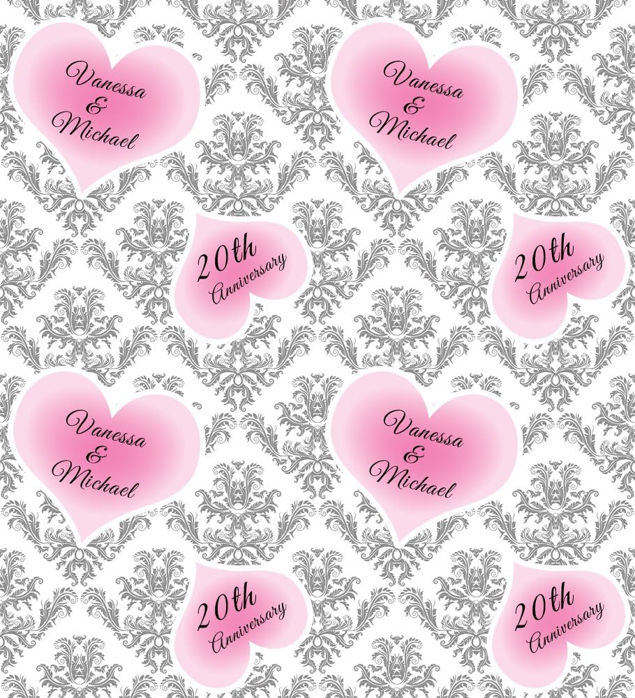 Wedding Anniversary Personalised Gift Wrap & 2 Tags ADD UP TO 2 NAME