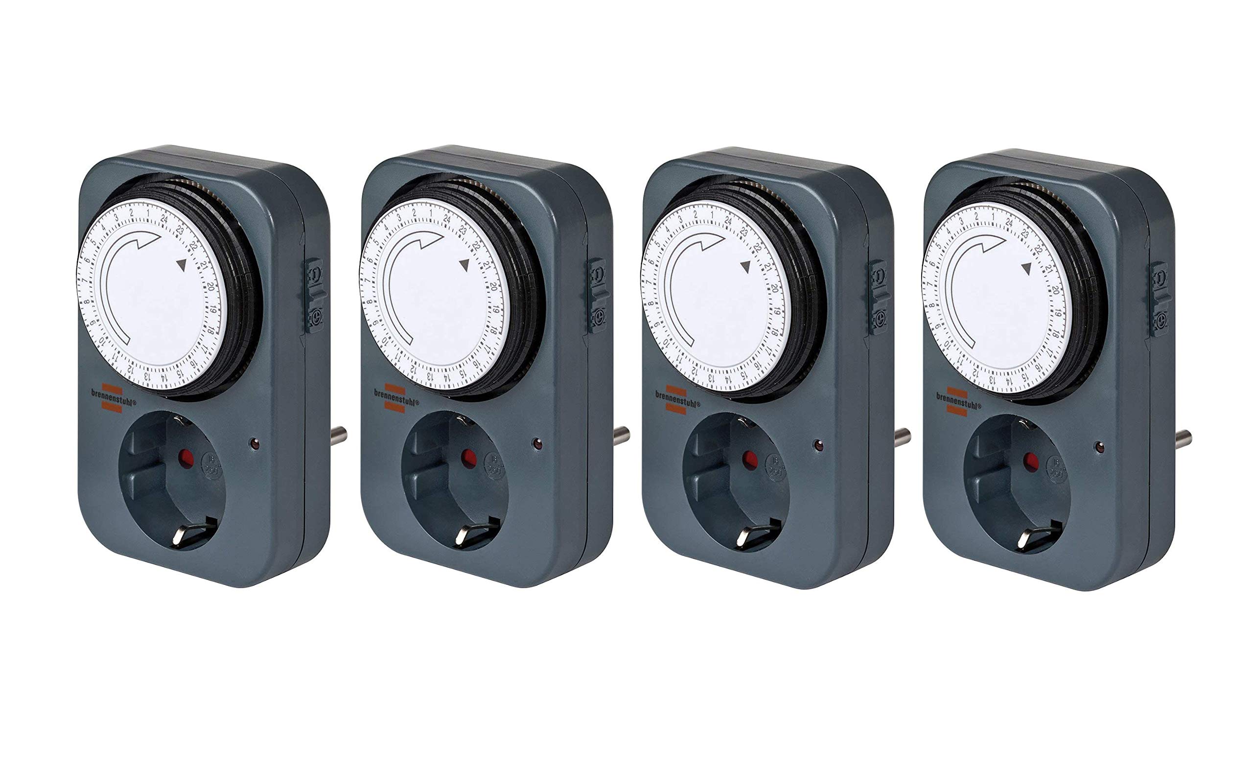Brennenstuhl Timer MZ 20, mechanical timer socket (daily timer with increased touch protection), grey (4)