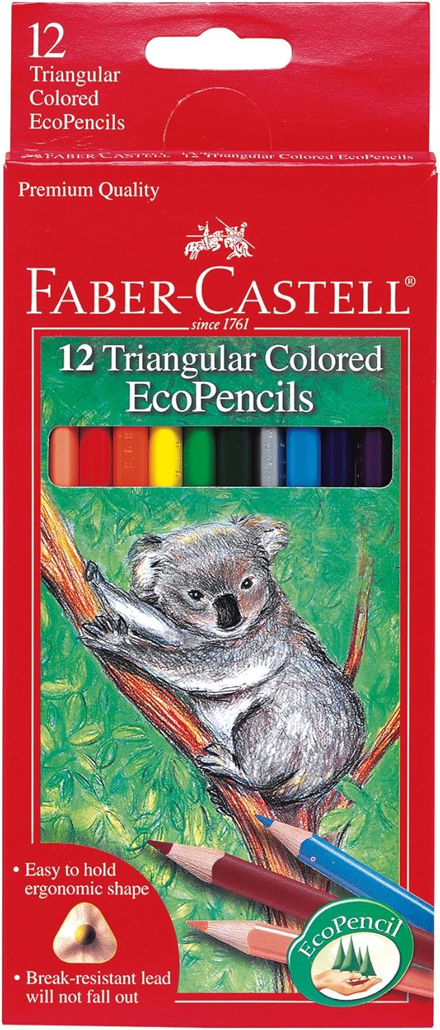 Faber-Castell Triangular Colored EcoPencils - 24 Count: Toys & Games