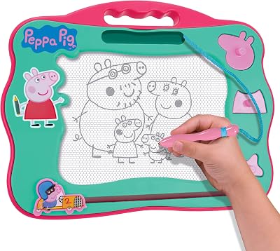Peppa Pig Travel Magnetic Scribbler Pad with Pen and 3 Stamps Mint Green Pink