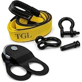 TGL Winch Snatch Block Pulley Kit, Winch Accessories Kit, Wench Pulley | Offroad Recovery Kit, Snatch Block Pulley, Tree Saver Strap, 3/4 Shackles, Wench Pulley Kit