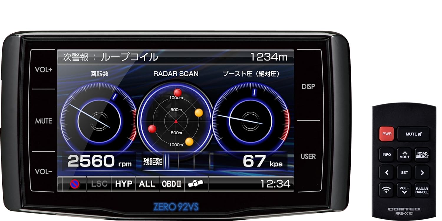 コムテック zero92VS タッチパネル NO1 ZERO 92VS レーダー探知機