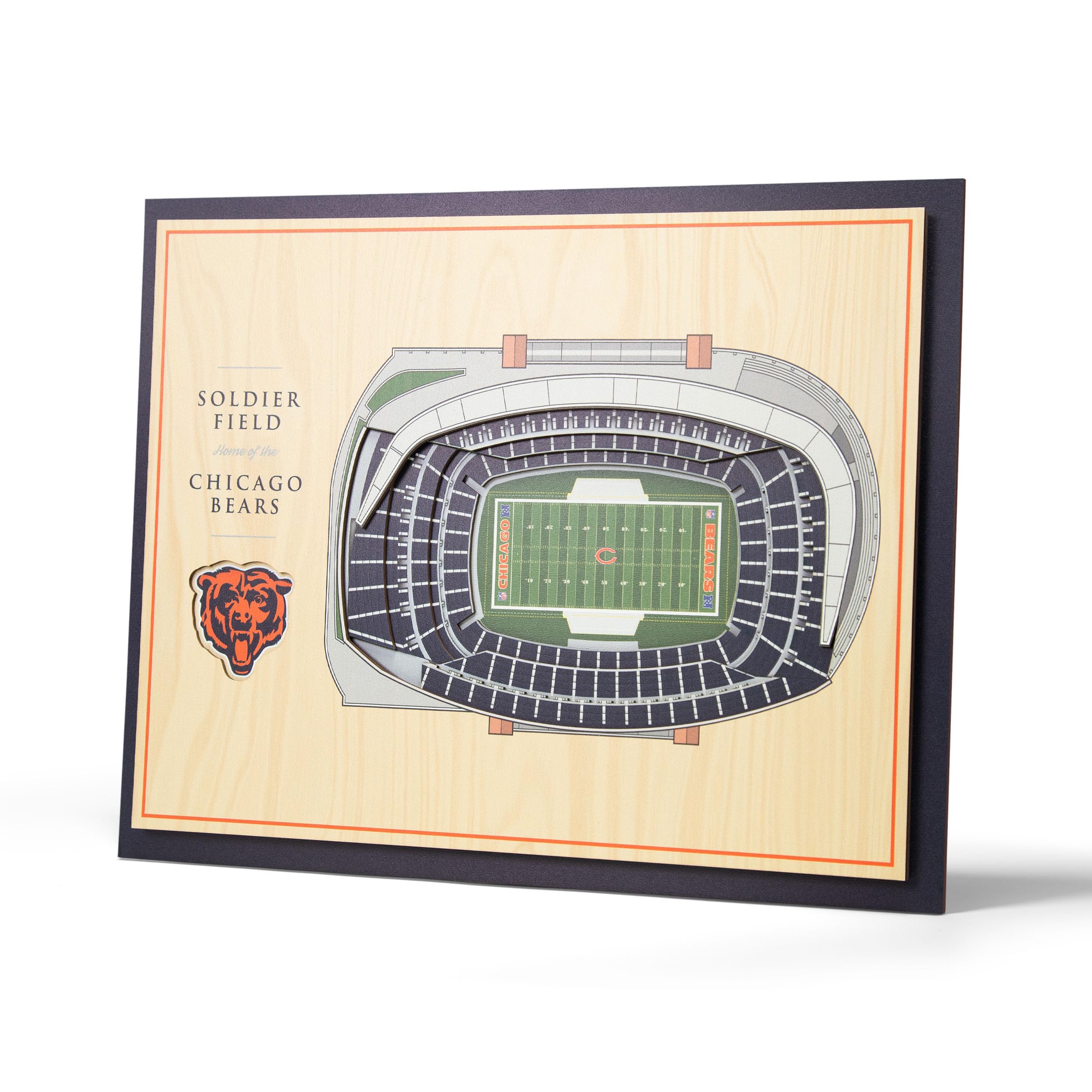 YouTheFan NFL 5-Layer 17 x 13 StadiumViews 3D Wall Art, Chicago Bears Image