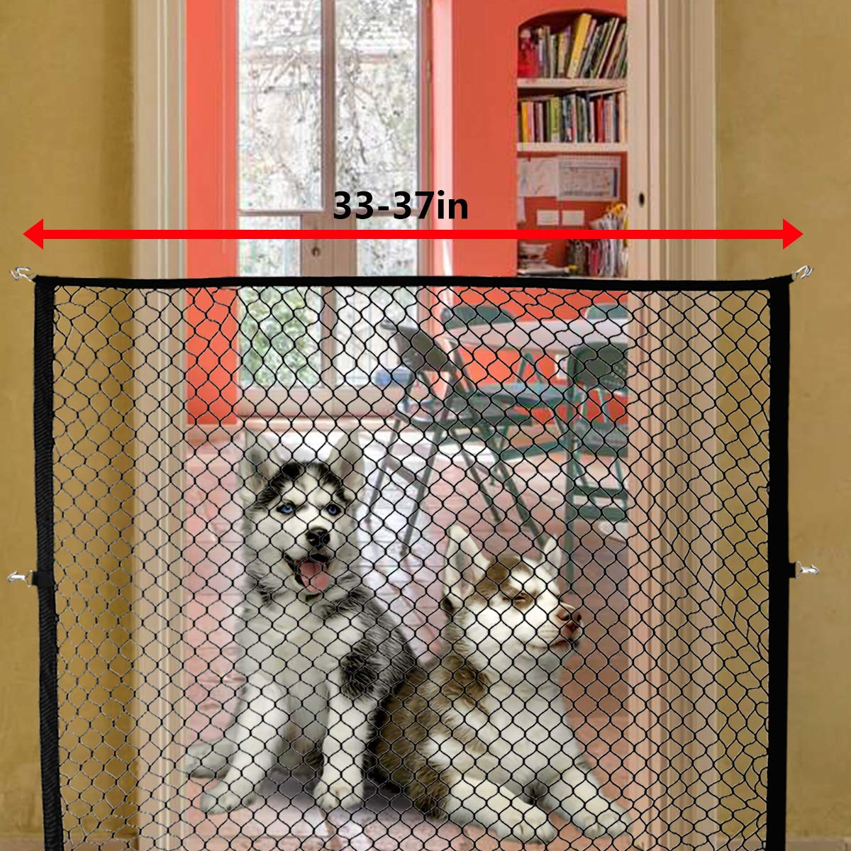 fagle magic gate for dogs stretchy pet barrier mesh folding baby safety fence