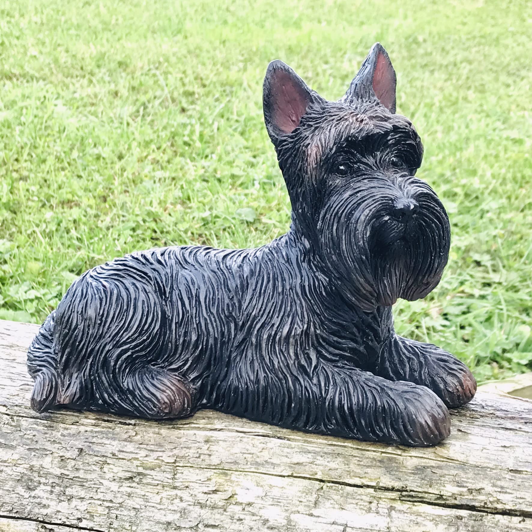 Animal Crackers Laying Scottie Dog ornament figurine decoration bronze effect finish, weatherproof resin, great Scottish Terrier lover gift