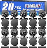 FINDMAG 20 Pack Magnetic Clips Fridge Whiteboard Scratch-Free Black