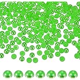 PATIKIL 700 Pcs Light Green AB Half Round Pearls Beads, 8mm ABS Flatback Rhinestones Pearls for Crafting Jewelry Making DIY Nail Art Clothes Wedding Art Decoration
