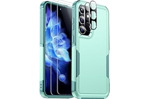 Red2Fire for Samsung Galaxy S24 Case, with 2Pcs [Tempered Glass Screen Protector+Camera Protector][Military Grade Shockproof] Heavy Duty Full Body Protection Phone Case for S24 Case, Light Green