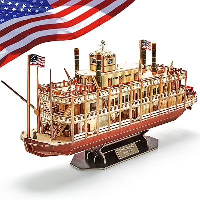 CubicFun Ship 3D Puzzle Mississippi Steamboat Kit 142 Pcs No Glue No Scissors