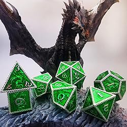 HAOMEJA Dragon Metal DND Dice Set D&D Dice Dungeons