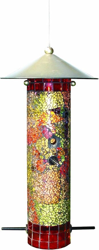 Amazon Com Gardman Ba04851 Mosaic Glass Round Tube Seed Feeder