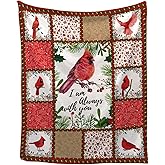 Northern Cardinal Christmas Blanket with You Red Throw Blanket for Couch Soft Fleece Blanket Christmas Decorations Pets (40"X30")
