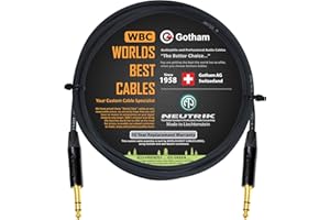 WORLDS BEST CABLES 3 Foot - Gotham GAC-4/1 (Black) - Star Quad - 2xShielded (100% Coverage) Balanced Patch Cable w/Neutrik NP