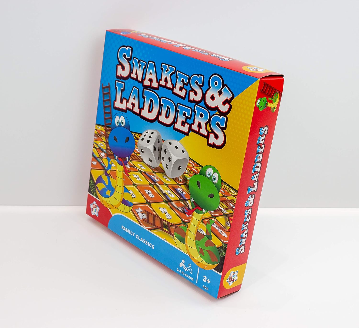 Kids Play Snakes & Ladders Family Classics Board Game 2-6 Players Age 3+, Blue, 28 x 27 x 5 cm - Image 4