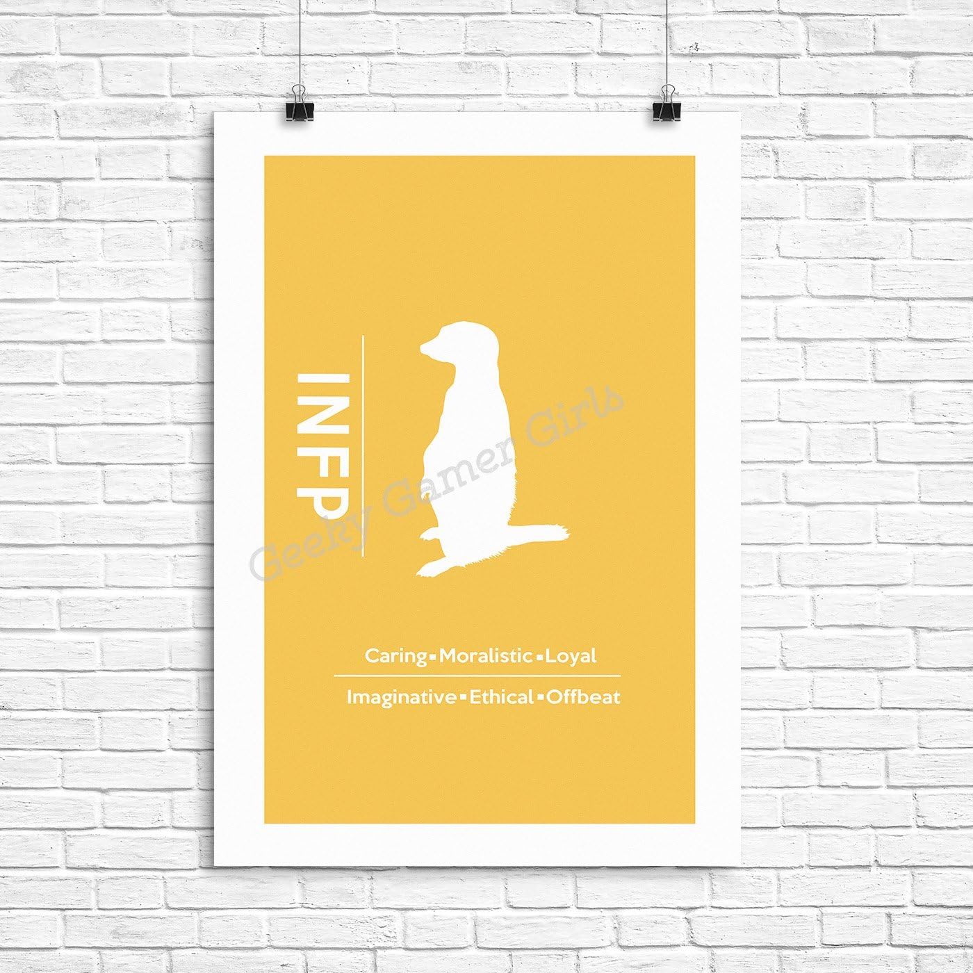 INFP Minimalist Poster | Myers Briggs Poster | The Mediator | MBTI Custom colors available 11x17